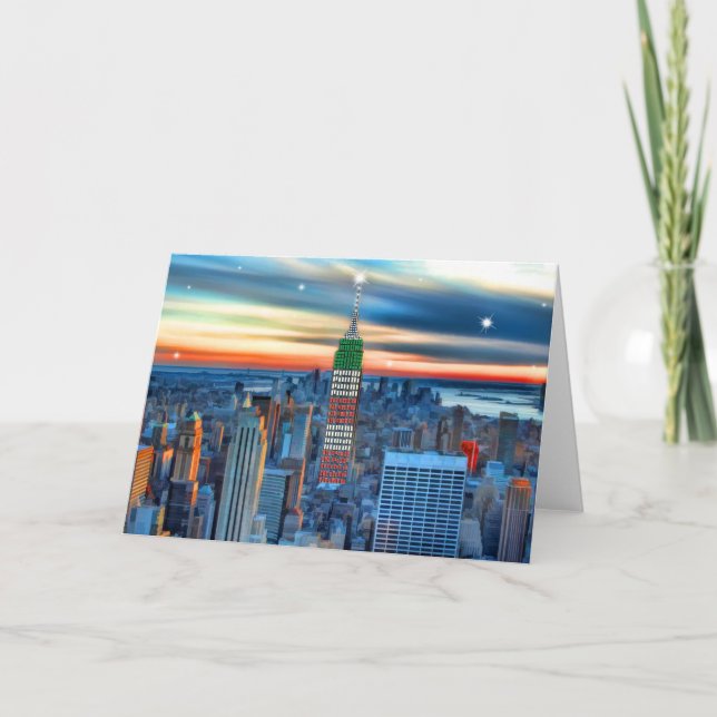 Empire State Building in Holiday Lights Card (Front)