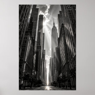 Empire State Building New York Black and White Wal Poster