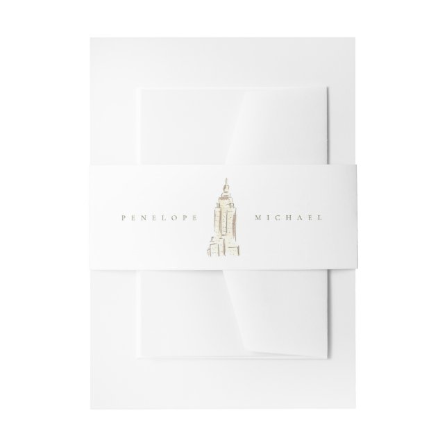 Empire State Building New York City Wedding Invitation Belly Band (Front Example)