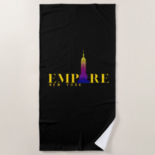 Empire State Building-New York-Vibrant Gold Beach Towel