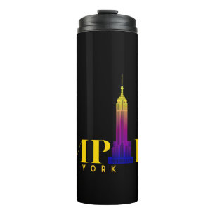 Empire State Building-New York-Vibrant gold Thermal Tumbler