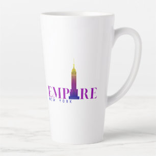 Empire State Building-New York-Vibrant Purple- Latte Mug