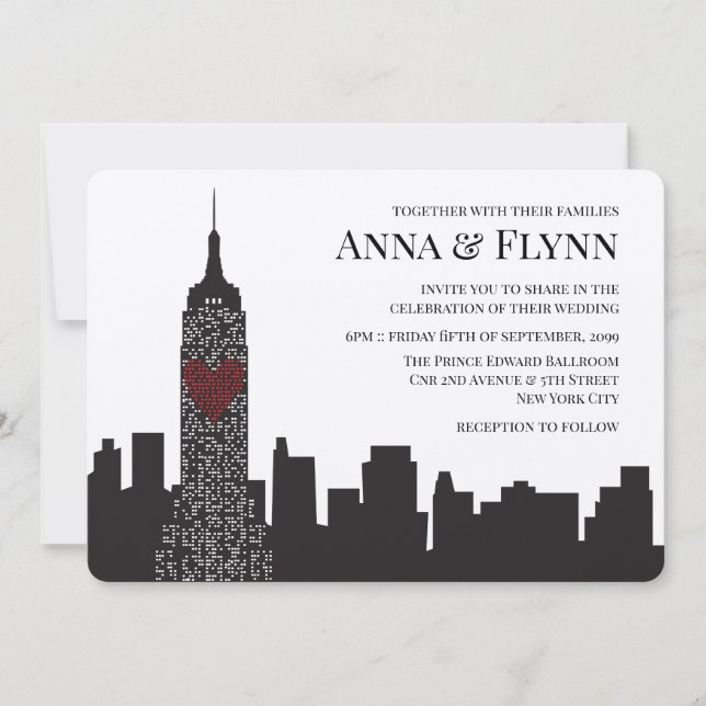 Empire State New York City Skyline Cityscape Party Invitation (Front)