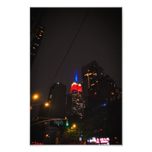 Empire State on the Fourth – Vintage Night Photo Print