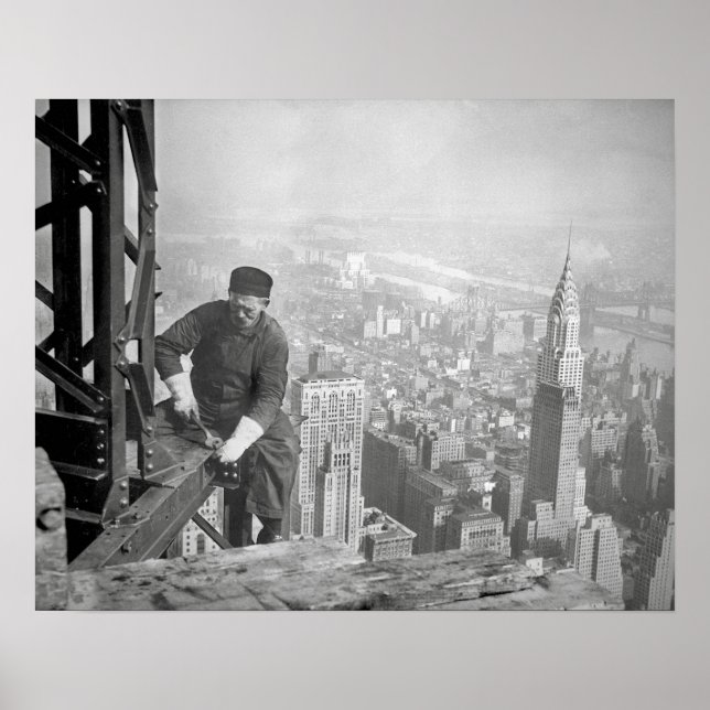 Empire State Steelworker, 1936. Vintage Photo Poster (Front)