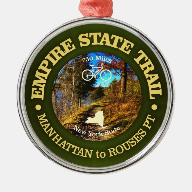 Empire State Trail (cycling c) Metal Tree Decoration (Front)