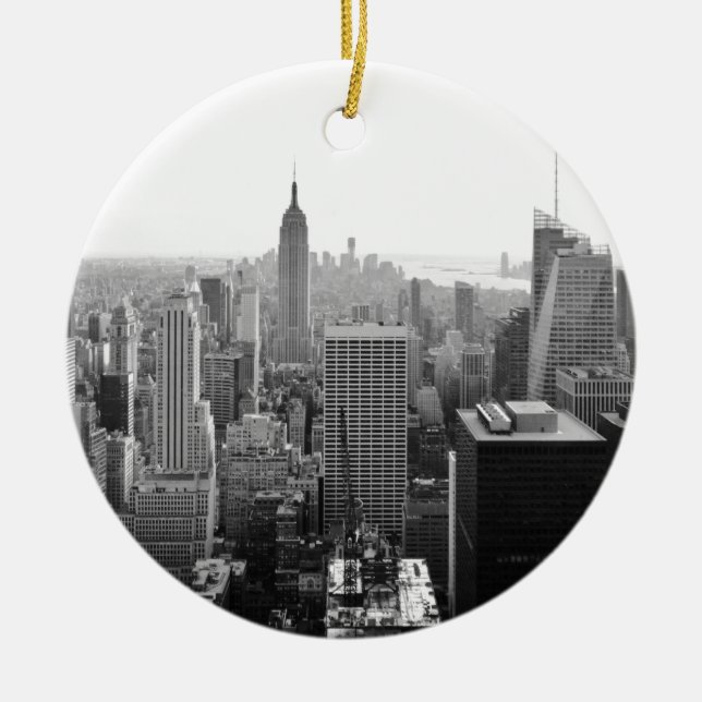 Empire States Building Manhattan Ceramic Tree Decoration (Front)