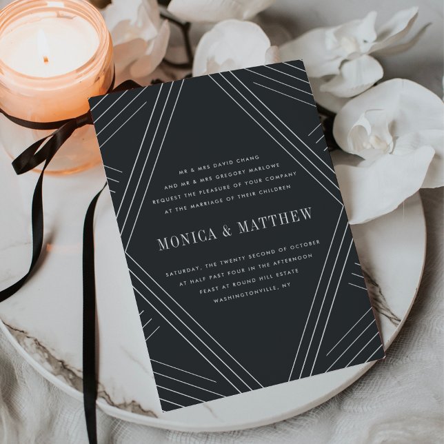 Empire Wedding Invitation | Charcoal (Creator Uploaded)