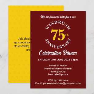 Empire Windrush Generation 75th Anniversary Invitation