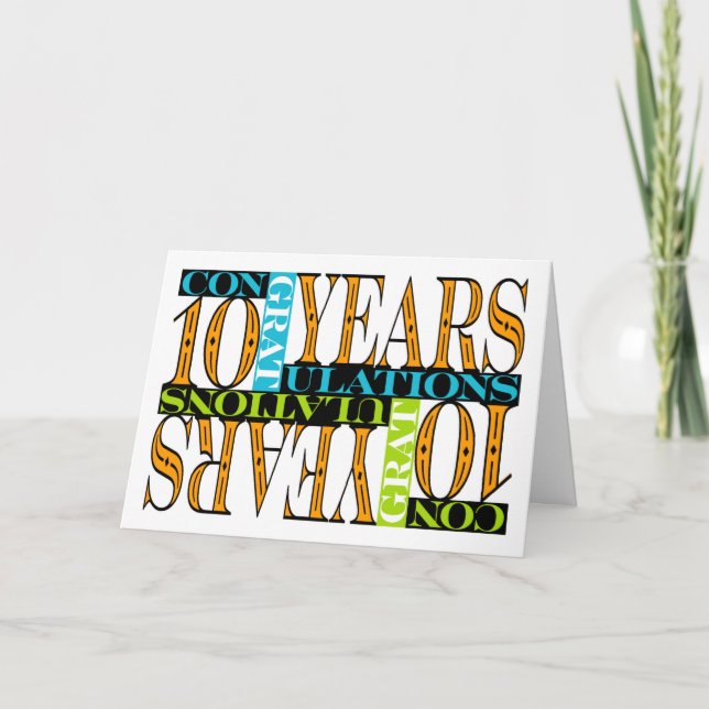 Employee 10th Anniversary Congratulations Mosaic Card (Front)