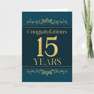 Employee 15th Anniversary Stylish Formal Elegant Card