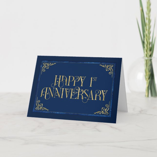 Employee 1st Anniversary Fabulous Font Card (Front)