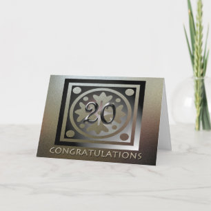 Employee 20th Anniversary Elegant Golden Card
