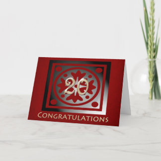 Employee 20th Anniversary Elegant Red Oak Card