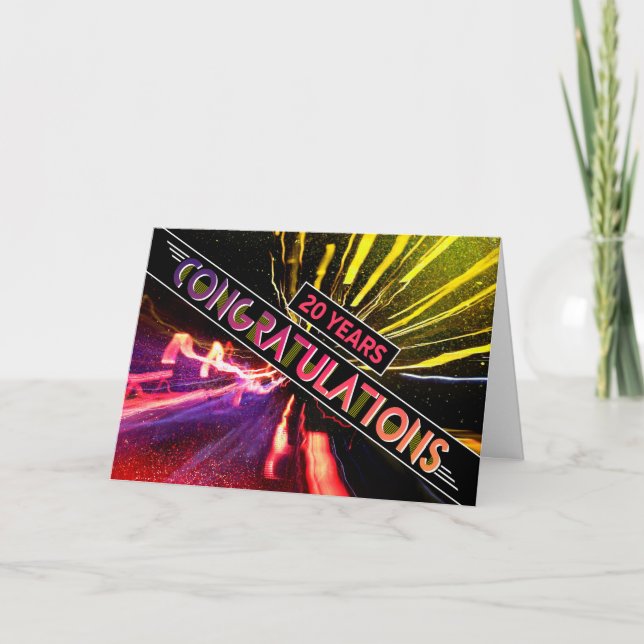 Employee 20th Anniversary Fun Congratulations Card (Front)