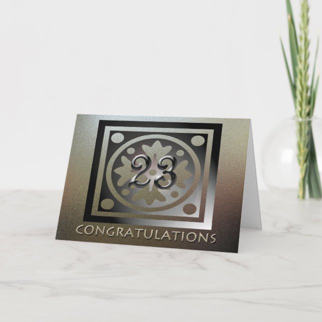Employee 23rd Anniversary Elegant Golden Card (Front)