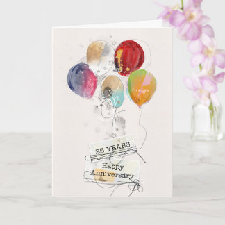 Employee 25th Anniversary Balloons Card