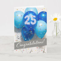 Employee 25th Anniversary Blue Balloons
