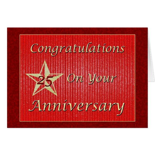 Employee 25th Anniversary Gold Star Card