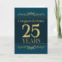 Employee 25th Anniversary Stylish Formal Elegant
