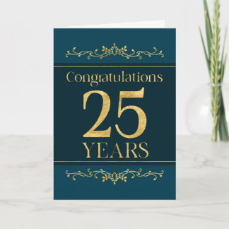 Employee 25th Anniversary Stylish Formal Elegant Card