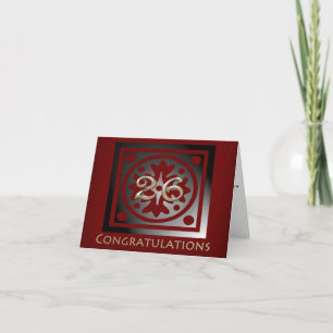 Employee 26 Year Anniversary Elegant Golden Red Card