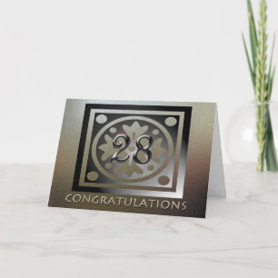 Employee 28th Anniversary Elegant Golden Card