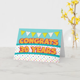 Employee 30th Anniversary Fun Bright Bunting Card