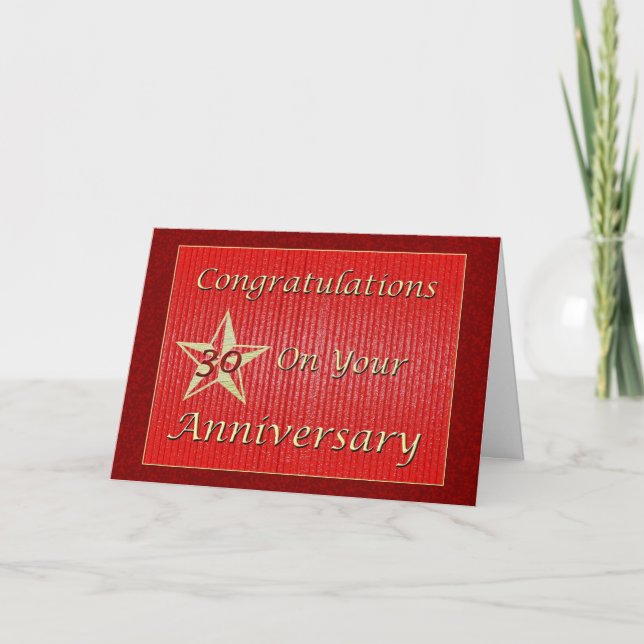 Employee 30th Anniversary Gold Star Card (Front)
