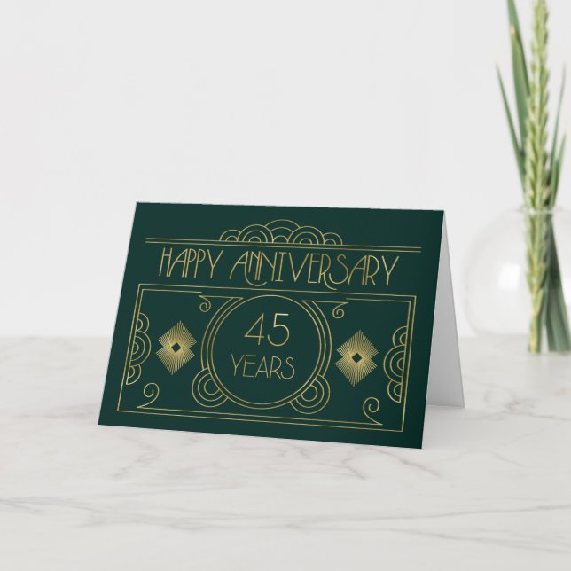 Employee 45th Anniversary Art Deco Card (Front)