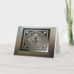 Employee 4th Anniversary Elegant Golden Card