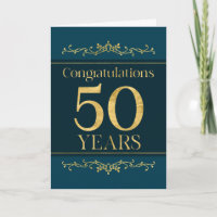 Employee 50th Anniversary Stylish Formal Elegant