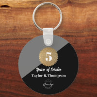 Employee 5 years of service Gold black Custom logo