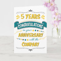 Employee 5th Anniversary Congratulations Word Art