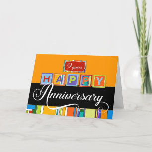 Employee 9th Anniversary - Bold Colours Card
