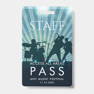 Employee All Access Pass Music Festival Staff ID Badge