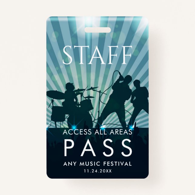 Employee All Access Pass Music Festival Staff ID Badge (Front)
