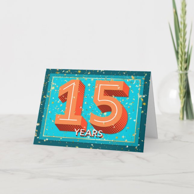 Employee Anniversary 15 Years - Bold Numbers Card (Front)