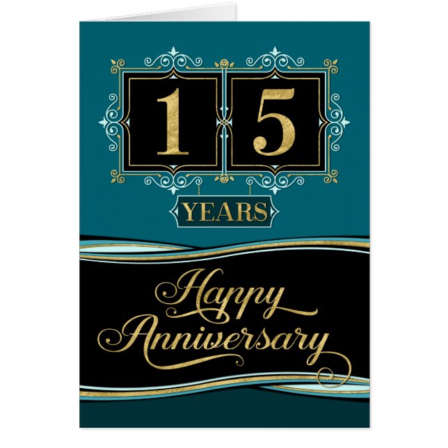 Employee Anniversary 15 Yrs Decorative Formal Jade (Front)