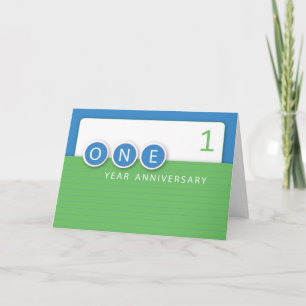 Employee Anniversary 1 Year, Circles Card