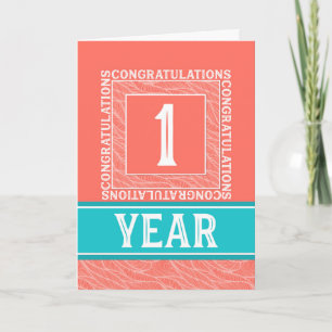 Employee Anniversary 1 Year - Decorative Card