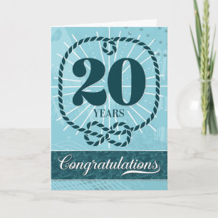 Employee Anniversary 20 Years - Nautical Theme Card