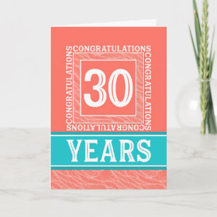 Employee Anniversary 30 Years - Decorative Card