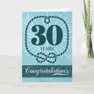 Employee Anniversary 30 Years - Nautical Theme Card