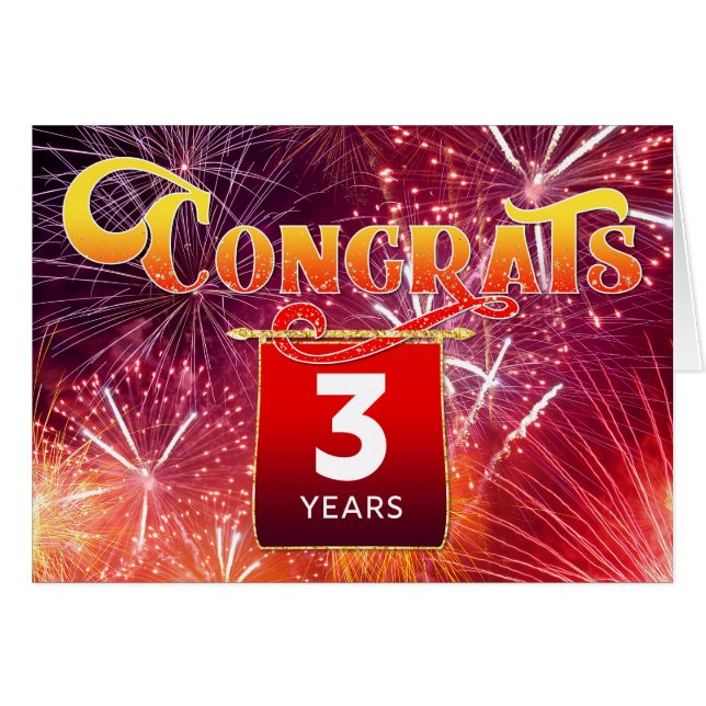 Employee Anniversary 3 Years Celebration Fireworks (Front Horizontal)