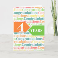 Employee Anniversary 4 Years Colourful Pattern