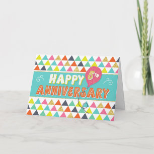 Employee Anniversary 5 Years - Colourful Pattern Card