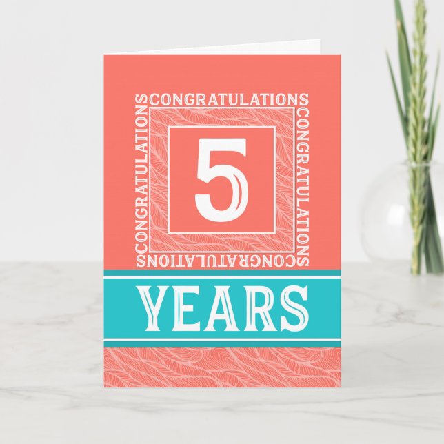 Employee Anniversary 5 Years - Decorative Card (Front)