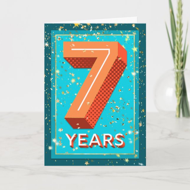 Employee Anniversary 7 Years - Bold Numbers Card (Front)