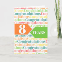 Employee Anniversary 8 Years Colourful Pattern